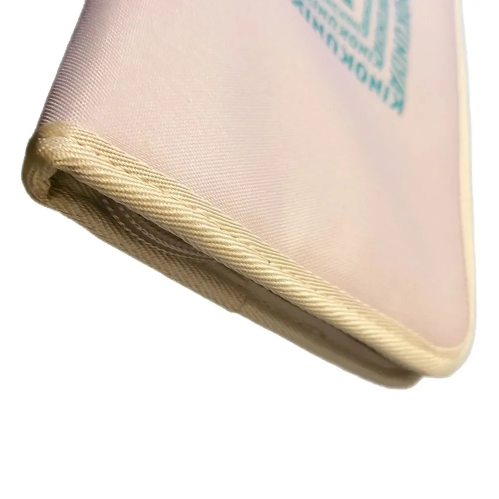 Kinokuniya x Japan NWOT Beige & Green Eco Canvas Zippy Organizer Pouch Case - Picture 6 of 11